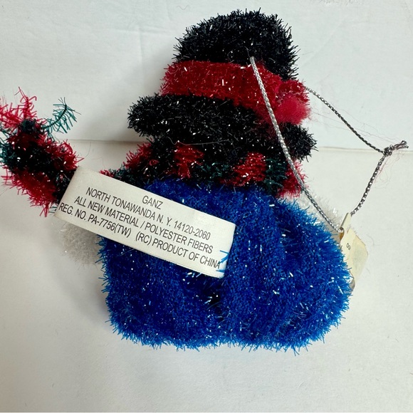 NWT. Fuzzy knit snowman ornament. Snowman has cute colorful scarf and hat. - Picture 5 of 7